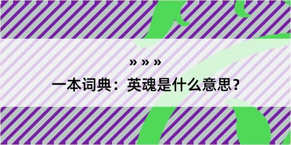 一本词典：英魂是什么意思？