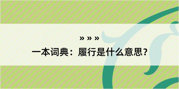 一本词典：履行是什么意思？