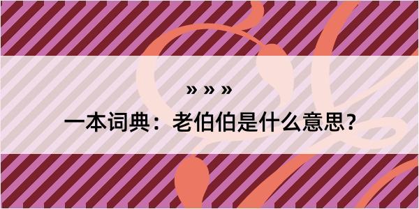 一本词典：老伯伯是什么意思？