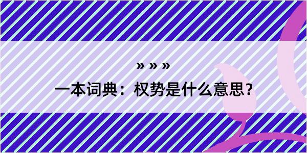 一本词典：权势是什么意思？