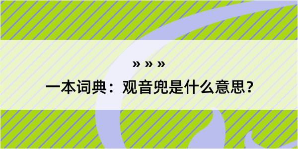 一本词典：观音兜是什么意思？