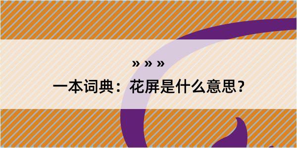 一本词典：花屏是什么意思？