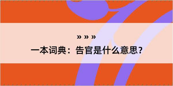 一本词典：告官是什么意思？