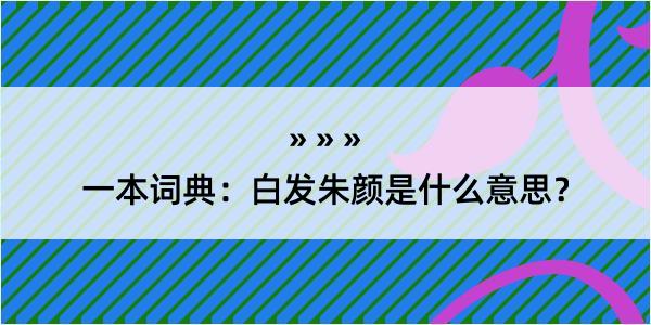 一本词典：白发朱颜是什么意思？