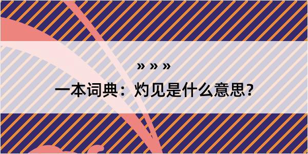 一本词典：灼见是什么意思？