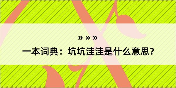 一本词典：坑坑洼洼是什么意思？