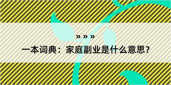 一本词典：家庭副业是什么意思？