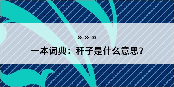 一本词典：秆子是什么意思？