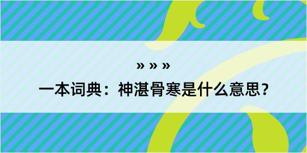 一本词典：神湛骨寒是什么意思？