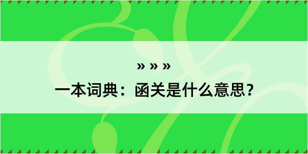 一本词典：函关是什么意思？