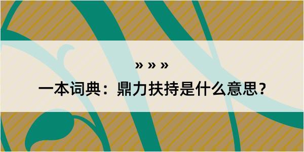 一本词典：鼎力扶持是什么意思？