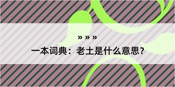 一本词典：老土是什么意思？