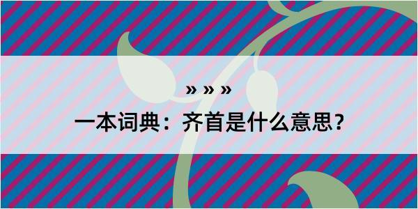 一本词典：齐首是什么意思？