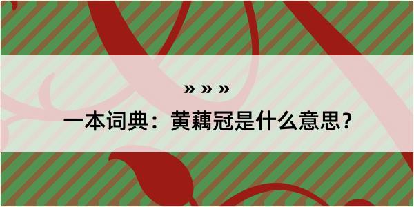 一本词典：黄藕冠是什么意思？