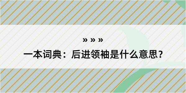 一本词典：后进领袖是什么意思？