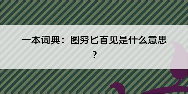 一本词典：图穷匕首见是什么意思？