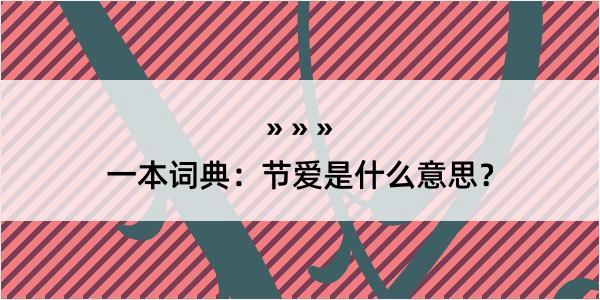 一本词典：节爱是什么意思？