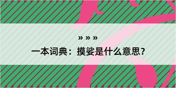 一本词典：摸娑是什么意思？