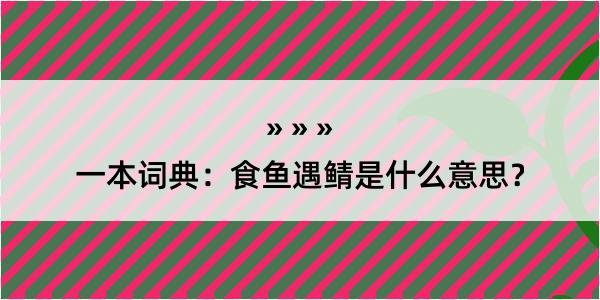 一本词典：食鱼遇鲭是什么意思？