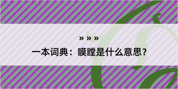 一本词典：瞙瞠是什么意思？