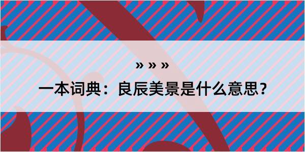 一本词典：良辰美景是什么意思？