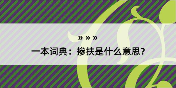 一本词典：掺扶是什么意思？