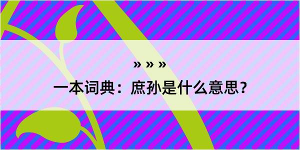 一本词典：庶孙是什么意思？