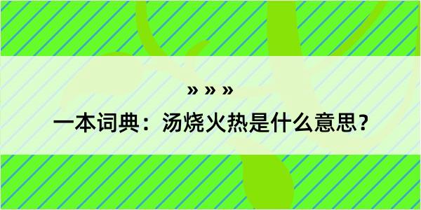 一本词典：汤烧火热是什么意思？