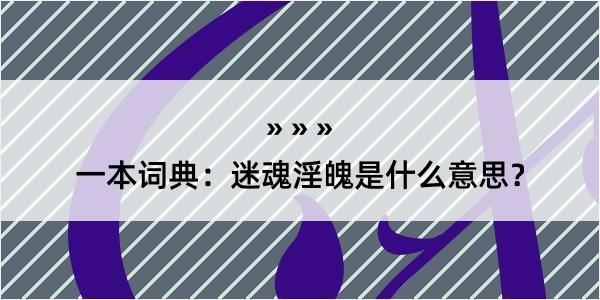 一本词典：迷魂淫魄是什么意思？