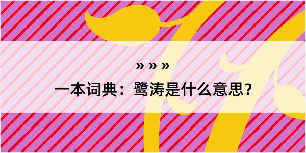 一本词典：鹭涛是什么意思？