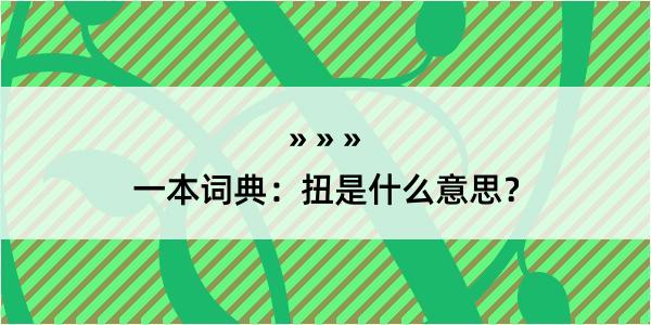 一本词典：扭是什么意思？