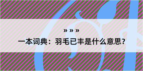 一本词典：羽毛已丰是什么意思？