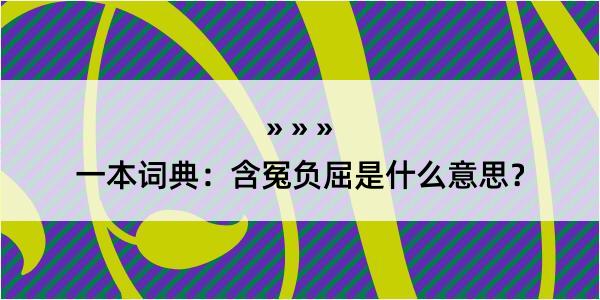 一本词典：含冤负屈是什么意思？