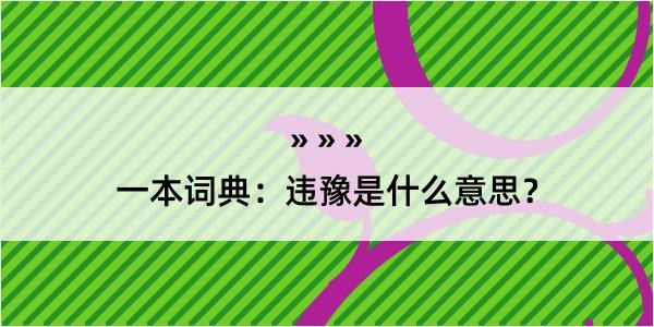 一本词典：违豫是什么意思？