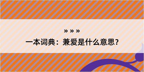 一本词典：兼爱是什么意思？