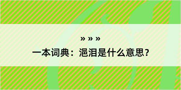 一本词典：浥泪是什么意思？