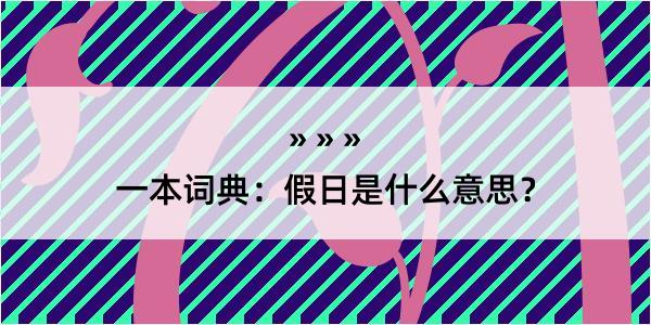 一本词典：假日是什么意思？