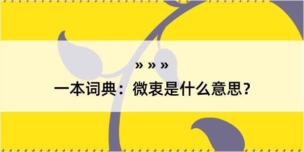 一本词典：微衷是什么意思？