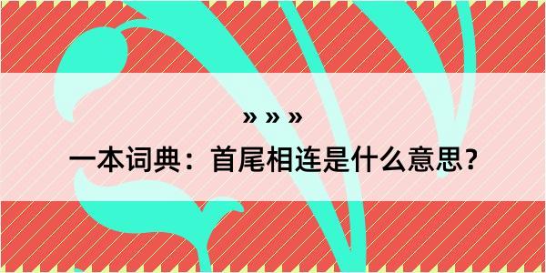 一本词典：首尾相连是什么意思？