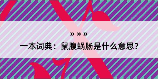 一本词典：鼠腹蜗肠是什么意思？