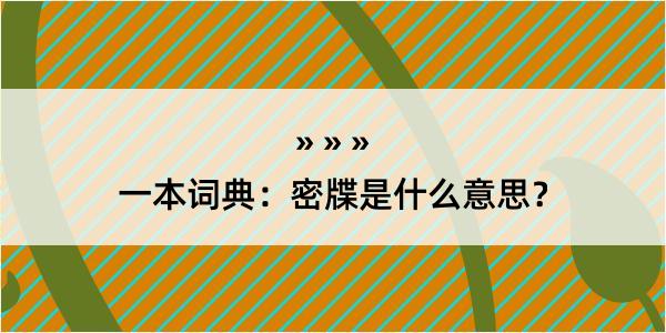 一本词典：密牒是什么意思？