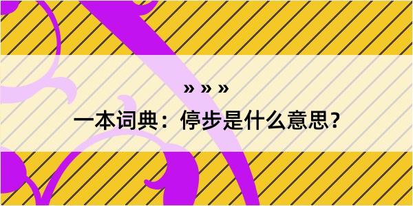 一本词典：停步是什么意思？