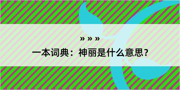 一本词典：神丽是什么意思？