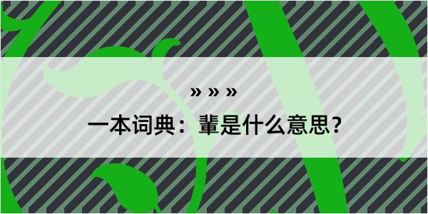 一本词典：輩是什么意思？