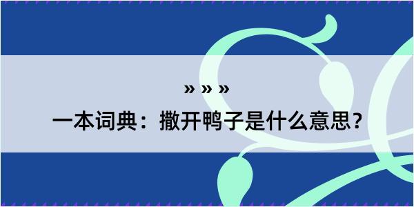 一本词典：撒开鸭子是什么意思？