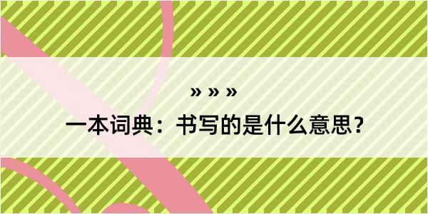 一本词典：书写的是什么意思？