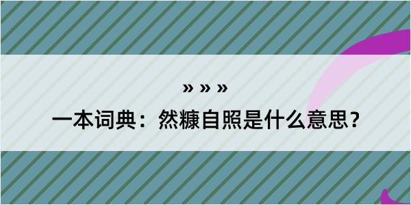 一本词典：然糠自照是什么意思？