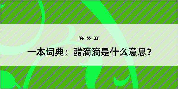 一本词典：醋滴滴是什么意思？