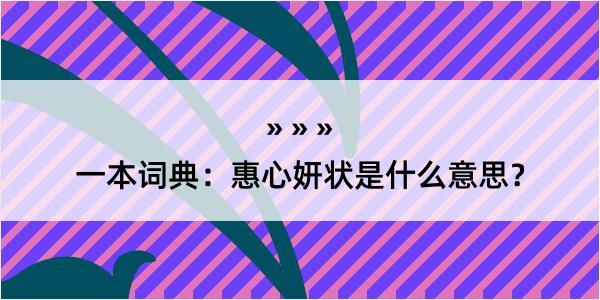 一本词典：惠心妍状是什么意思？