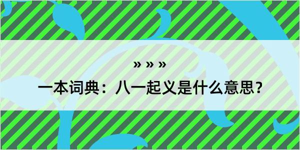 一本词典：八一起义是什么意思？